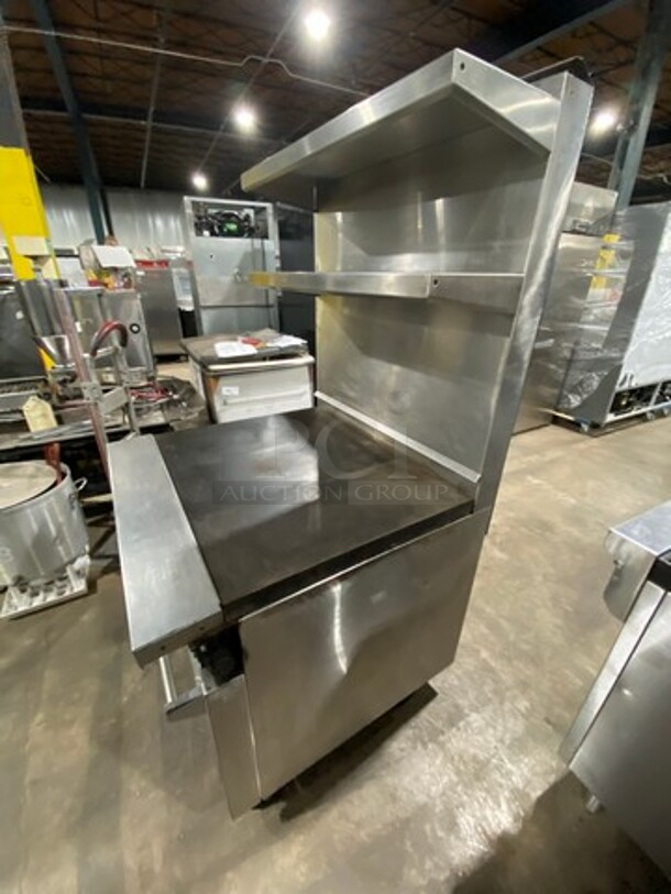 Jade Range Commercial Natural Gas Powered French Top/ Hot Plate Stove! With Raised Back Splash With Double Overhead Shelf! With Oven Underneath! All Stainless Steel! On Casters! - Image 2 of 12