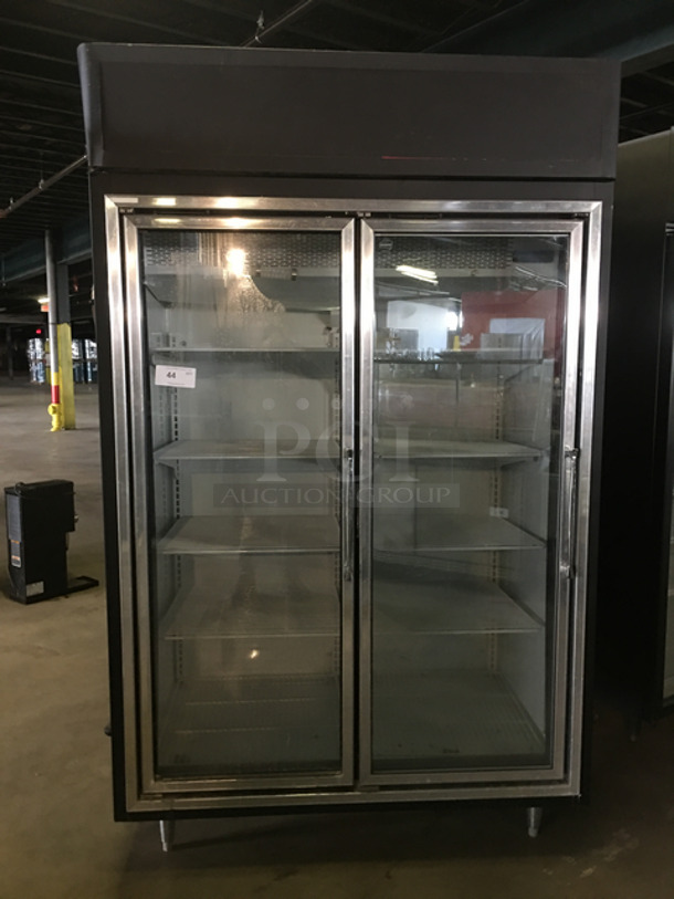 Hussman Commercial Freezer 2 Door Reach In Display Case Merchandiser! With View Through Doors! With Poly Coated Racks! Model: HGL2TS SN: 96L09440153 208/230V 60HZ 1 Phase