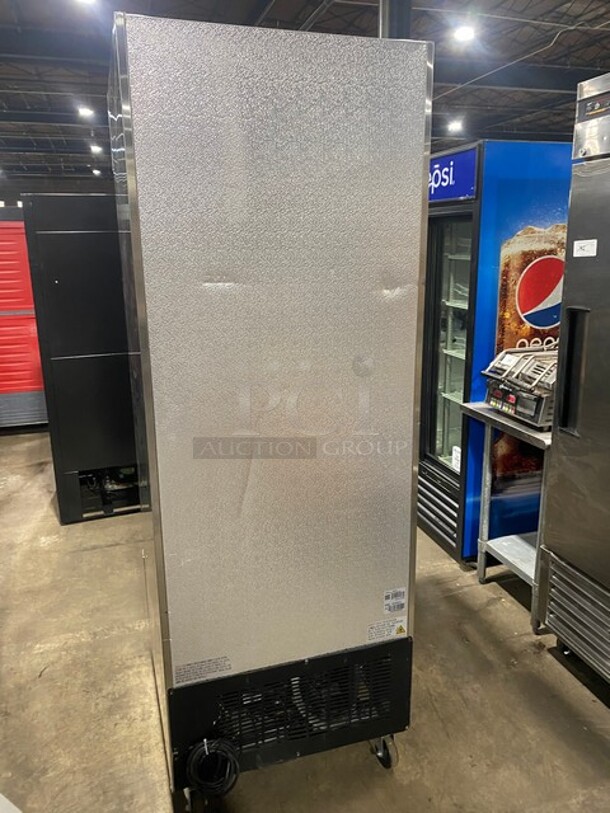 Summit Stainless Steel Commercial One door Reach In Cooler! On Commercial Casters! MODEL SCRR231! 115V 1 Phase!   - Image 3 of 11