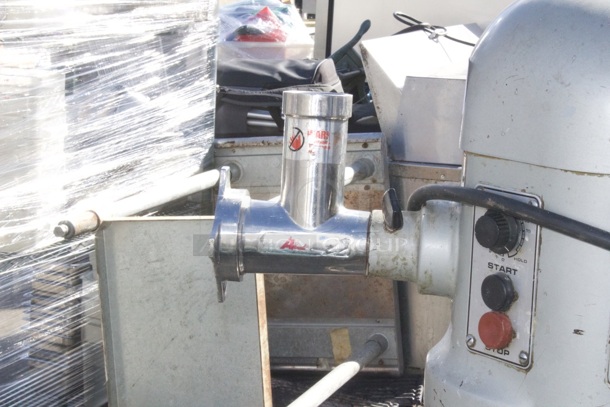 Hobart H-600T 60 Quart Mixer With Bowl, Dolly, Hook, Whip, Paddle and Grinder Attachment. Tested In Proper Working Order.  - Image 5 of 9