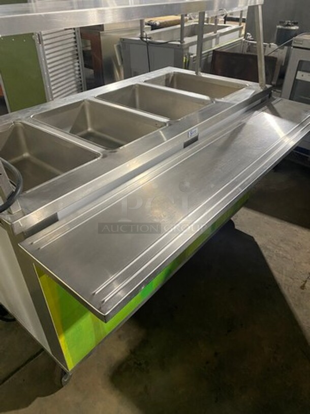 Seco Commercial Electric Powered 4 Well Steam Table! With Storage Space Underneath! All Stainless Steel! Model 4MF Serial 598! 208V 1Phase! On Casters! - Image 11 of 11
