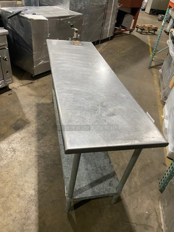 Solid Stainless Steel Work Top/ Prep Table! With Mounted Can Opener! With Storage Space Underneath! On Legs! - Image 7 of 9