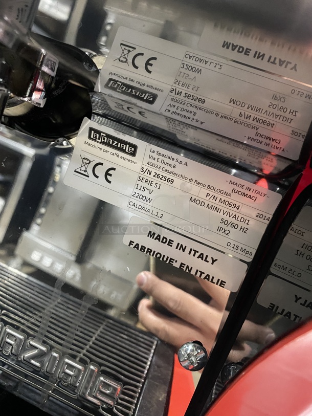 LasPaziale Commercial Countertop Espresso Machine! With Steam Wand! All Stainless Steel! SN:262569 115V!  - Image 7 of 8