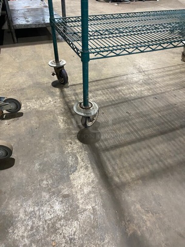Metro Green Poly Coated 3 Tier Shelf! On Casters! BUYER MUST DISMANTLE! PCI CANNOT DISMANTLE FOR SHIPPING! PLEASE CONSIDER FREIGHT CHARGES! - Image 5 of 5