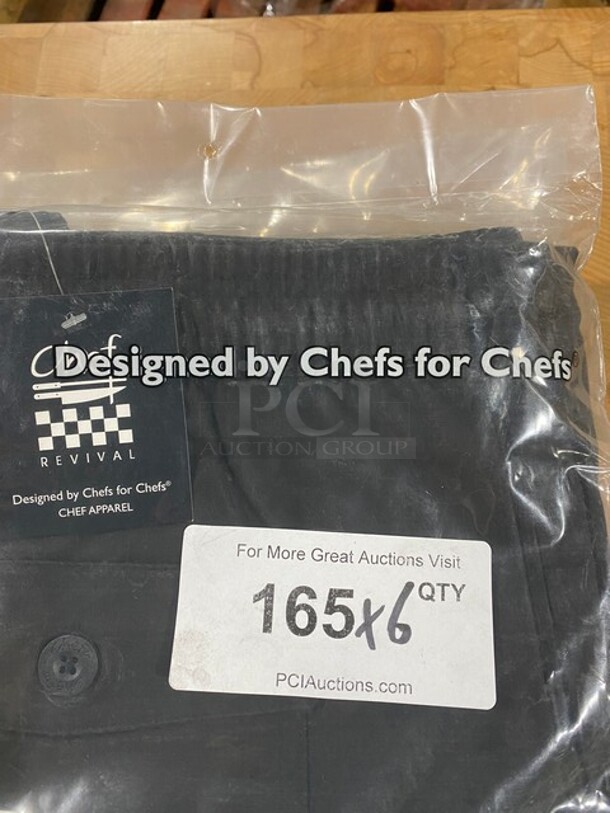 NEW! Chef Revival Executive Chef Pants Black! Size 3x! 6x Your Bid!