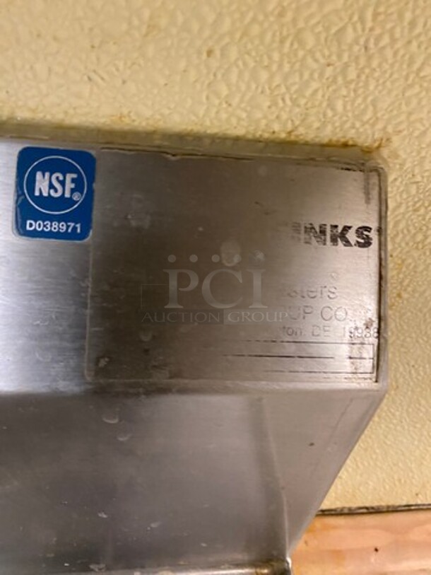 Commercial Stainless Steel Hand Sink! With Back Splash! With Faucet And Handles! - Image 7 of 7