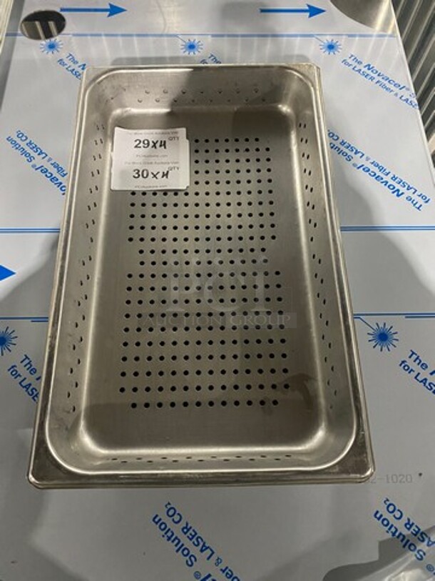 All Stainless Steel Full Size Perforated Hotel Pan! 4 x Your Bid! - Image 1 of 6