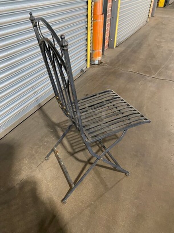 Black Metal Foldable Patio Chairs! 10x Your Bid! - Image 3 of 6
