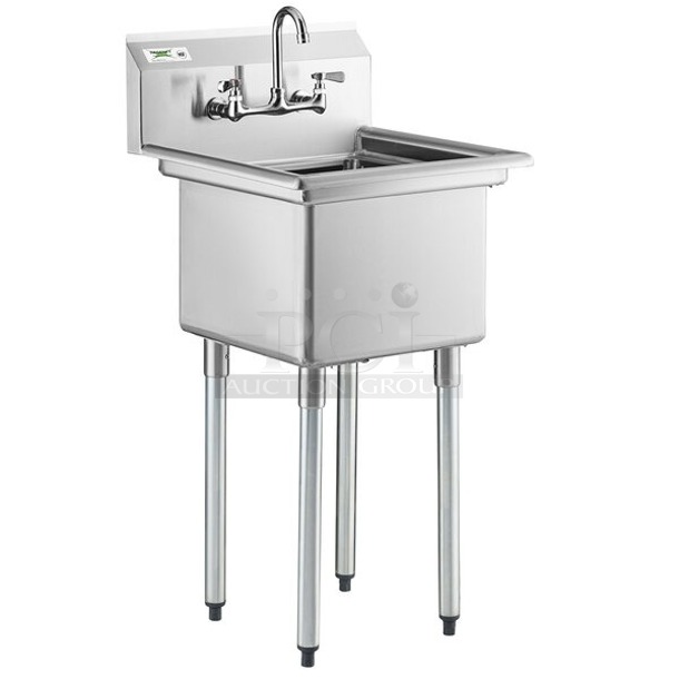 BRAND NEW SCRATCH & DENT! Regency 22" 16-Gauge Stainless Steel One Compartment Commercial Sink with Faucet - 17" x 17" x 12" Bowl - Image 1 of 1