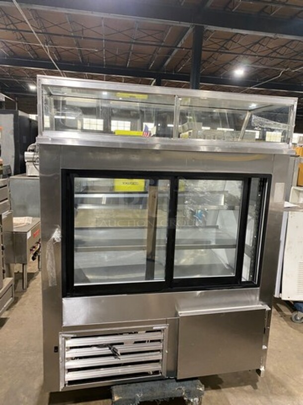 2011 Cool Tech Commercial Refrigerated Deli Display Case Merchandiser! With Slanted Front Glass! With Sliding Rear Access Glass Doors! All Stainless Steel! Model: CMPH48SD SN: 113342 120V - Image 3 of 10