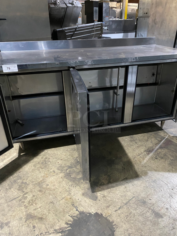 True Commercial 3 Door Refrigerated Lowboy/Worktop Cooler! With Backsplash! All Stainless Steel! On Legs! Model: TWT72 SN: 8587616 115V 60HZ 1 Phase - Image 5 of 8