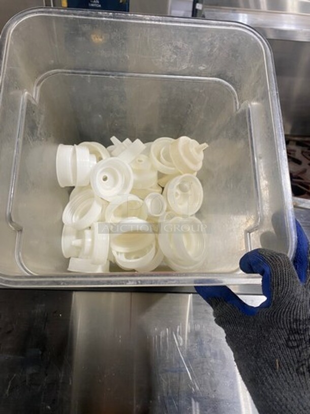 ALL ONE MONEY! White Poly Squeeze Bottle Lids! LIDS ONLY! - Image 2 of 5