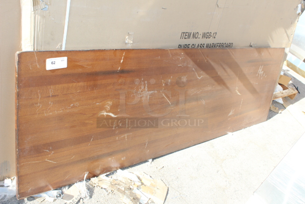 BRAND NEW SCRATCH & DENT! Lancaster Table & Seating 3493096ANTWA Industrial 30" x 96" Solid Wood Live Edge Table Top with Rustic Walnut Finish. Out of original packaging.  - Image 2 of 2