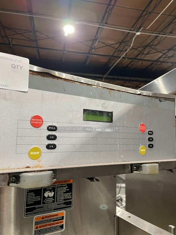 Bunn Starbucks Style Commercial Countertop Soft Heat Dual Coffee Brewer! With Hot Water Dispenser! All Stainless Steel! On Legs! 120/208V 1 Phase! Model: DUAL SH DBC, 120/208GRY(SBUX) SN: DUAL202660! - Image 5 of 7