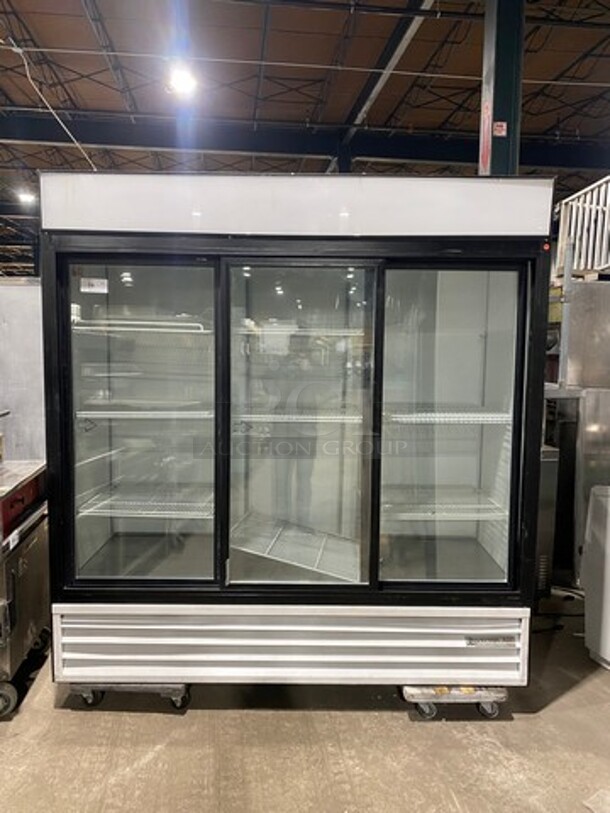 Beverage Air Commercial 3 Door Reach In Cooler Merchandiser! With View Through Doors! With Poly Coated Racks! Model: MT66 SN: 4450558 115V 60HZ 1 Phase - Image 1 of 10