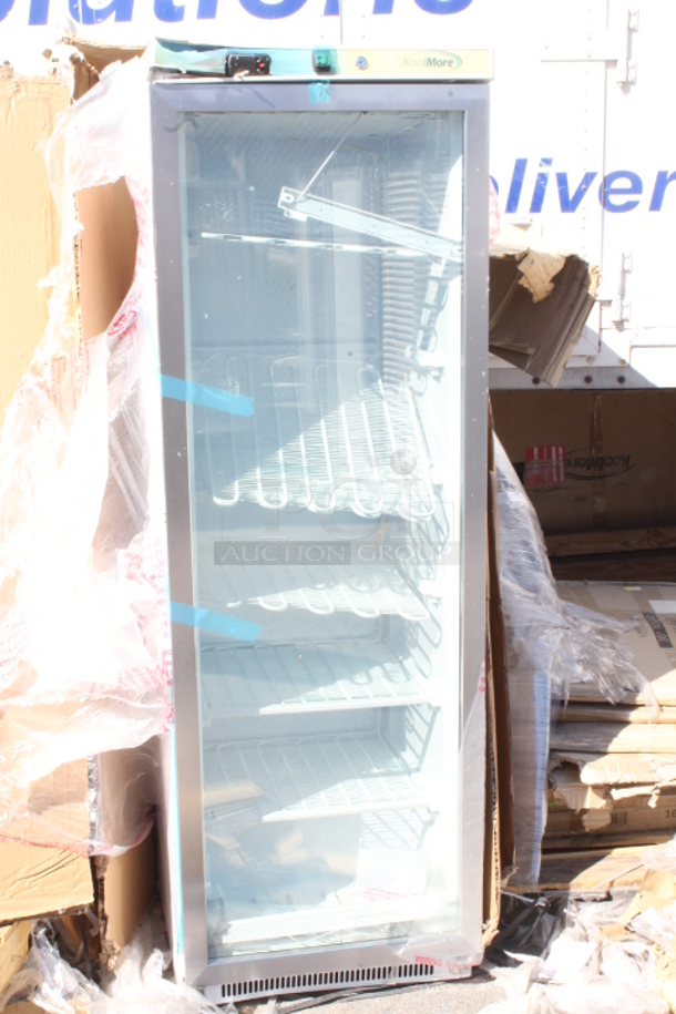 BRAND NEW SCRATCH & DENT! Koolmore KM-FMD12WGD  12 Cu. ft. Commercial Freezer with Glass Door in White - Manual Defrost - Image 2 of 4