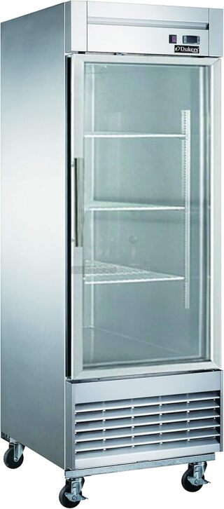 BRAND NEW IN BOX DUKERS D28R Single Door Commercial Refrigerator in Stainless Steel
