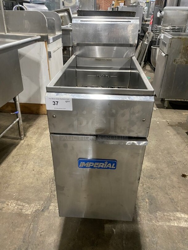  Imperial Natural Gas Powered All Stainless Steel Deep Fat Fryer! Model IFSCHPTLIR Serial 021774! On Legs!
 - Image 1 of 10