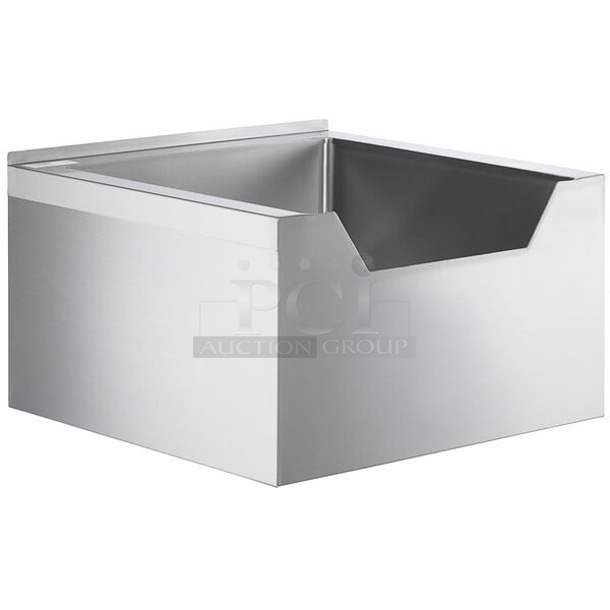 BRAND NEW SCRATCH & DENT! Regency 600SM242412N 16-Gauge Stainless Steel One Compartment Floor Mop Sink with Notched Front - 24" x 24" x 12" Bowl 29x29x16   - Image 1 of 1