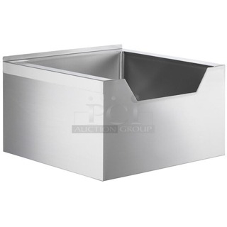 BRAND NEW SCRATCH & DENT! Regency 600SM242412N 16-Gauge Stainless Steel One Compartment Floor Mop Sink with Notched Front - 24" x 24" x 12" Bowl 29x29x16  