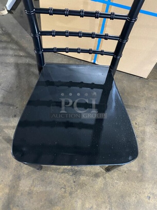 NICE! BRAND NEW Black Elegant Poly Style Indoor/ Outdoor Chairs! 6x Your Bid! - Image 5 of 9