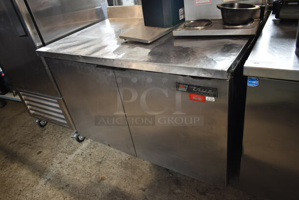 True Stainless Steel Commercial 2 Door Undercounter Cooler on Commercial Casters. 115 Volts, 1 Phase. Tested and Working! - Image 1 of 6