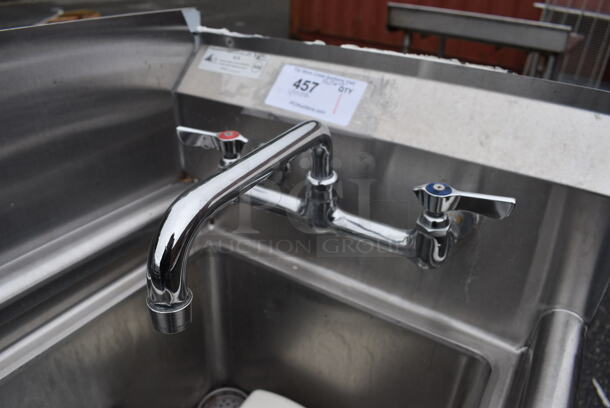 Stainless Steel Commercial Single Bay Sink w/ Insinkerator Badger Garbage Disposal, Faucet, Handles and Left Side Splash Guard. 19x22x44. Bay 14x16x10 - Image 3 of 8