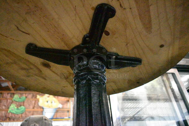 2 Round Tables on Ornate Black Metal Table Base. 24x24x30, 18x18x29. 2 Times Your Bid!  - Image 5 of 7