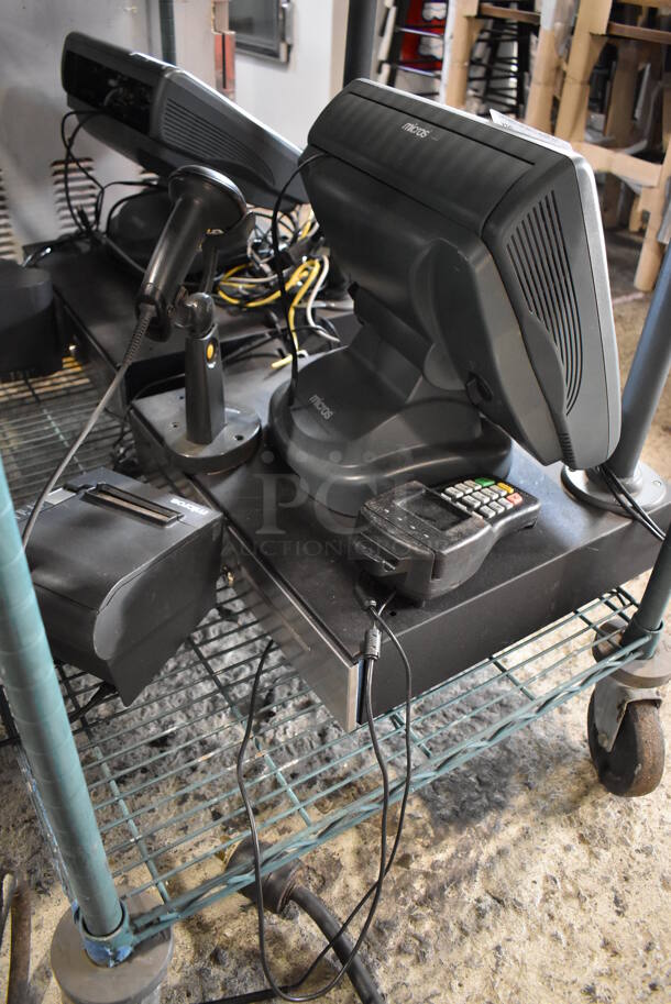 Micros 15" POS Monitor, Epson M129H Receipt Printer, Barcode Scanner, Credit Card Reader and Metal Cash Drawer. - Image 4 of 11
