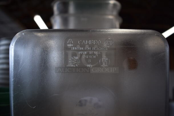 ALL ONE MONEY! Lot of 17 Cambro Clear Poly Containers w/ 17 Green Lids. 7.25x7.25x3.5 - Image 6 of 6