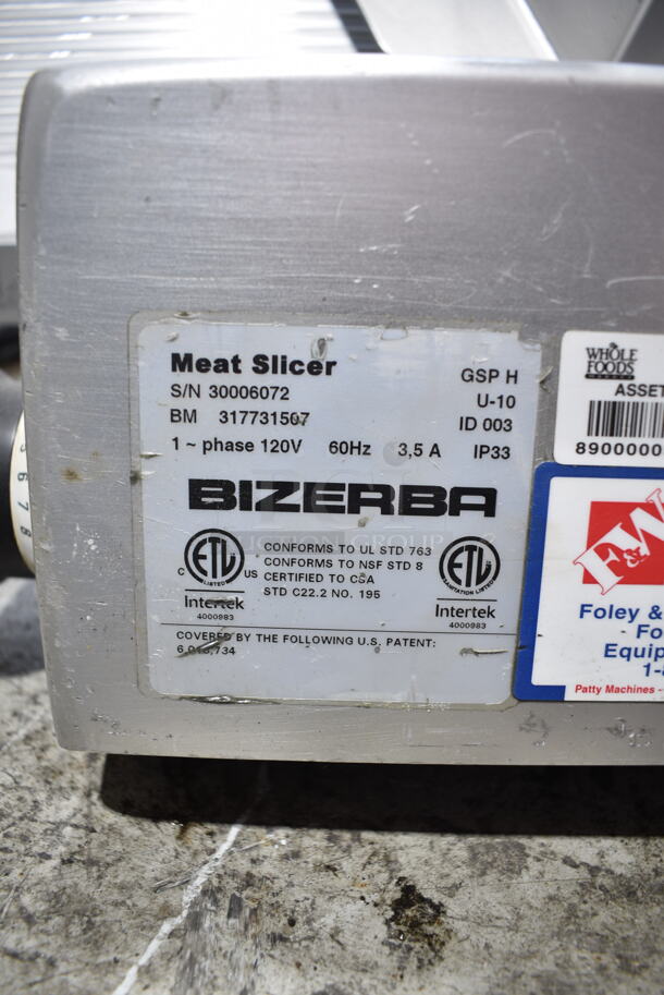 Bizerba GSP H Stainless Steel Commercial Countertop Meat Slicer. 120 Volts, 1 Phase. Tested and Working! - Image 5 of 5