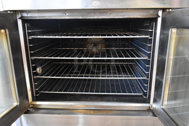 2 Blodgett Zephaire-200-G Stainless Steel Commercial Natural Gas Powered Full Size Convection Ovens w/ View Through Doors, Metal Oven Racks and Thermostatic Controls on Commercial Casters. 60,000 BTU. 2 Times Your Bid! - Image 8 of 9