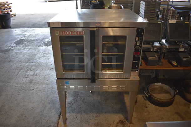 Blodgett ENERGY STAR Stainless Steel Commercial Gas Powered Full Size Convection Oven w/ View Through Doors, Metal Oven Racks and Thermostatic Controls on Metal Legs. 38.5x40.5x56