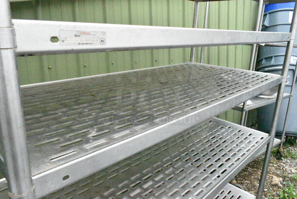 Metal 5 Tier Shelving Unit on Commercial Casters. BUYER MUST DISMANTLE. PCI CANNOT DISMANTLE FOR SHIPPING. PLEASE CONSIDER FREIGHT CHARGES. - Image 4 of 5