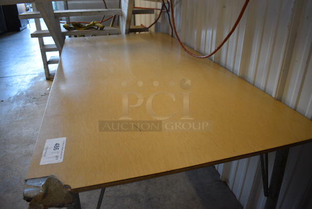 Wood Pattern Table on Metal Legs. 60x30x24 - Image 3 of 3