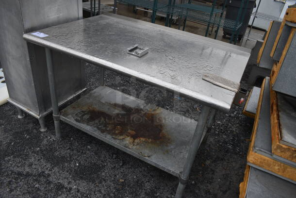 Stainless Steel Table w/ Nemco Vegetable Slicer Mount, Commercial Can Opener Mount and Metal Under Shelf. 50x30x34 - Image 2 of 4