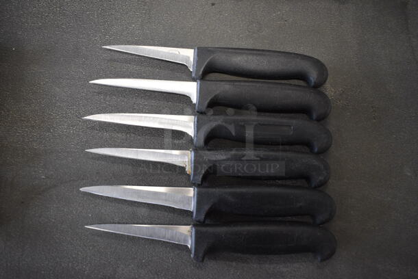 6 Sharpened Stainless Steel Paring Knives. Includes 7