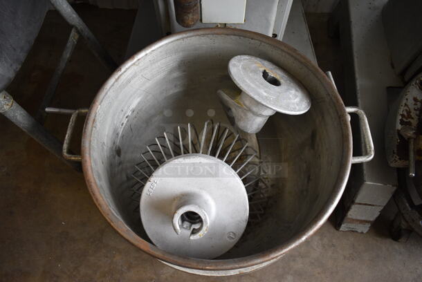 Hobart Model P 660 Metal Commercial Floor Style 60 Quart Planetary Mixer w/ Metal Mixing Bowl, Mixing Bowl Dolly, Dough Hook and Whisk Attachments. 208-240 Volts, 3 Phase. 29x43x56 - Image 5 of 9