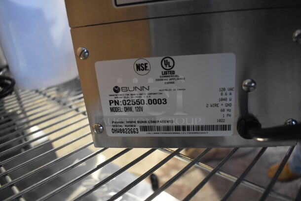 LIKE NEW! 2022 Bunn OHW 80 oz. Pourover Stainless Steel Commercial Countertop Hot Water Machine. Used a Few Times at Trade Show as a Demonstration. 120 Volts, 1 Phase. 7x13x17. Tested and Working! - Image 4 of 6