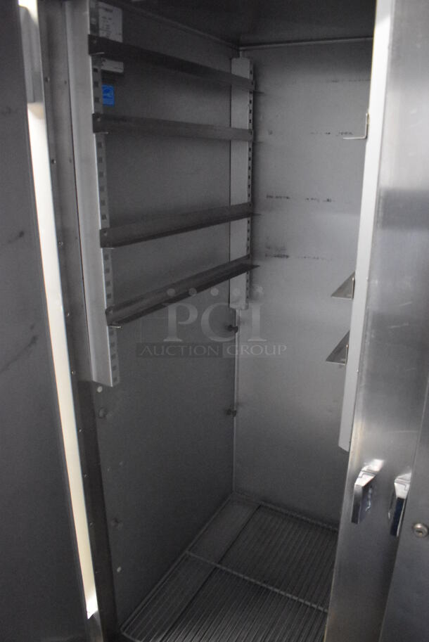 Traulsen G20010 ENERGY STAR Stainless Steel Commercial 2 Door Reach In Cooler on Commercial Casters. 115 Volts, 1 Phase. 52x35x83.5. Tested and Powers On - Image 6 of 7