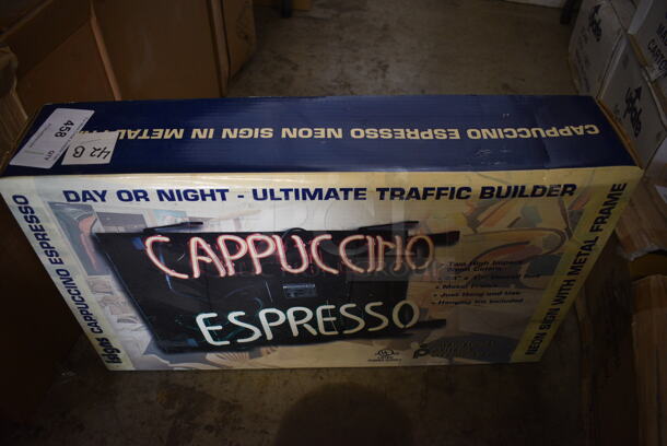 BRAND NEW IN BOX! Cappuccino Espresso Neon Light Up Sign. Buyer Must Pick Up - We Will Not Ship This Item.  - Image 3 of 3