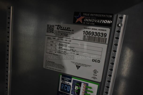 BRAND NEW SCRATCH AND DENT! 2023 True TBB-24-72G-SD Metal Commercial 3 Door Back Bar Cooler Merchandiser w/ Poly Coated Racks. 115 Volts, 1 Phase. Stock Picture Used as Gallery. Tested and Powers On But Does Not Get Cold - Image 7 of 8