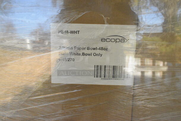 18 BRAND NEW! Boxes Including Ecopax PB48-WHT Paper Bowls, 7.9" Diameter, White, Athena, Bowl Only, . 18 Times Your Bid! WinCup 24 oz Foam Cups. 18 Times Your Bid!  - Image 2 of 11