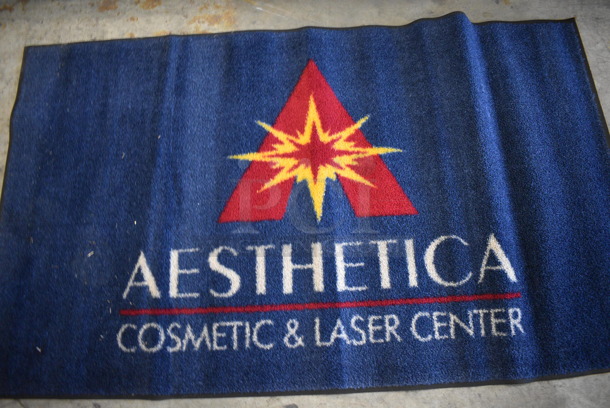 Blue Floor Rug w/ Aesthetica Logo. 57x33.5 - Image 4 of 5