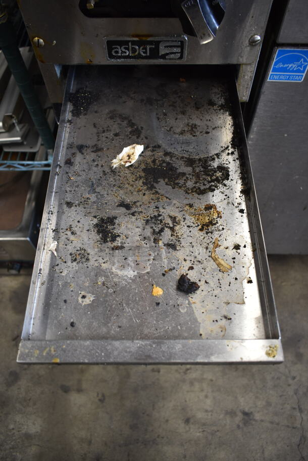 2019 Asber AFHP 2 12 NG Stainless Steel Commercial Countertop Natural Gas Powered 2 Burner Range on Stainless Steel Equipment Stand.  - Image 5 of 7