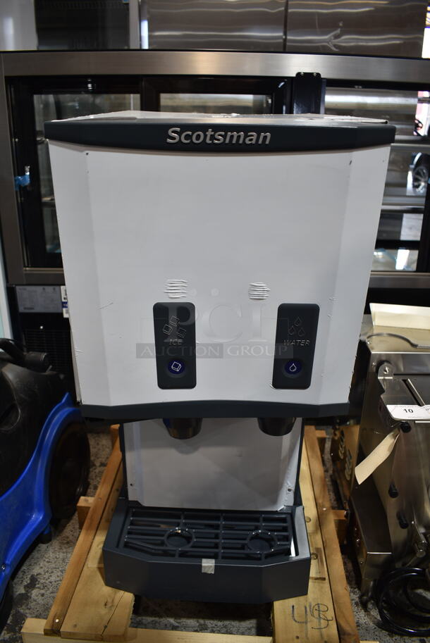 BRAND NEW SCRATCH AND DENT! 2024 Scotsman HID312AB-1A Stainless Steel Commercial Countertop Meridian Ice Machine and Water Dispenser with Push Button Dispensing - 12 lb. Bin Storage. 115 Volts, 1 Phase.  - Image 2 of 7