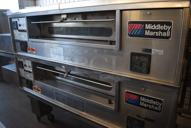 2 Middleby Marshall PS570G S Stainless Steel Commercial Natural Gas Powered Conveyor Pizza Oven on Commercial Casters. Unit has NEW Switches and Belts! 170,000 BTU. 109x56x62. 2 Times Your Bid! Tested and Working! - Image 10 of 10
