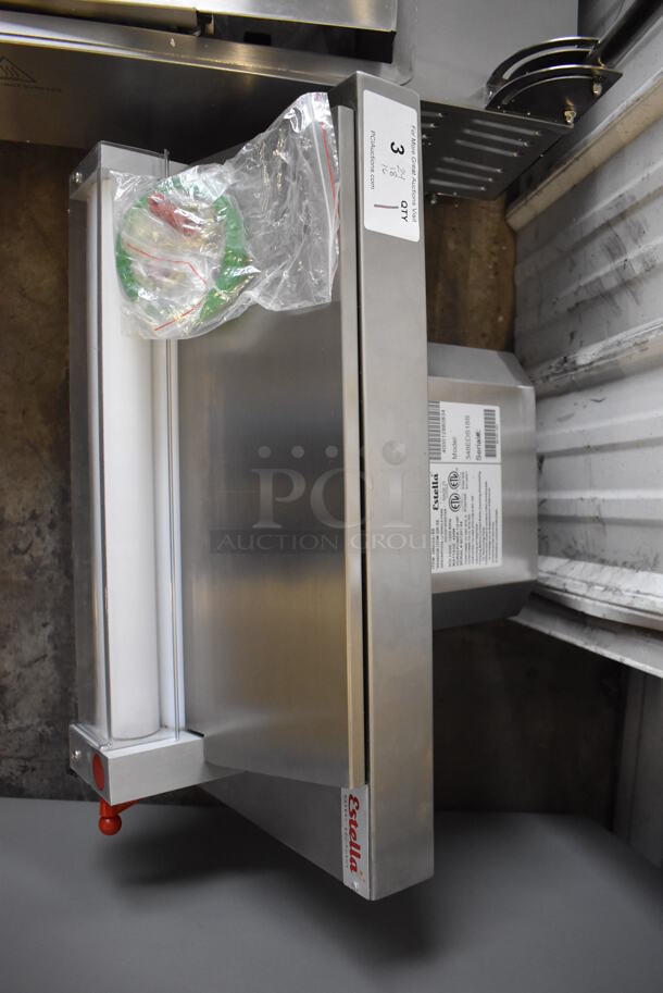 BRAND NEW! Estella 348EDS18S Stainless Steel Commercial Countertop One Stage Dough Sheeter. 120 Volts, 1 Phase. 24x18x16. Tested and Working! - Image 6 of 10