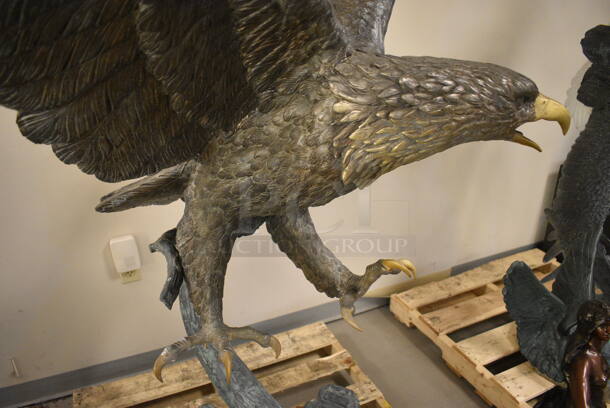 BEAUTIFUL Cast Bronze Eagle on Branch Statue - Image 4 of 10