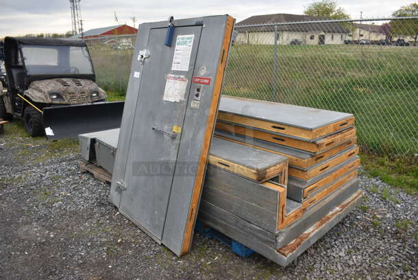 Norlake SELF CONTAINED Walk In Cooler Box w/ Copeland RSE4-0075-IAV-204 208/230 Volt, 1 Phase Compressor and Norlake CPB0751C 208-230 Volt, 1 Phase Condenser. 4'x6' Door, Two 2'x6'x Panels, Two 2.5'x6' Corner Panels, Two 3'x6' Panels, Two 1'x1'x6' Corner Panels, Two 4'x6' Ceiling Panels. Picture of the Unit Before Removal Is Included In the Listing. - Image 2 of 9